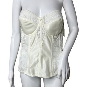 Dominique Corset Women 42C Ivory Bone Colette Lace Bridal Longline Bra Intimates